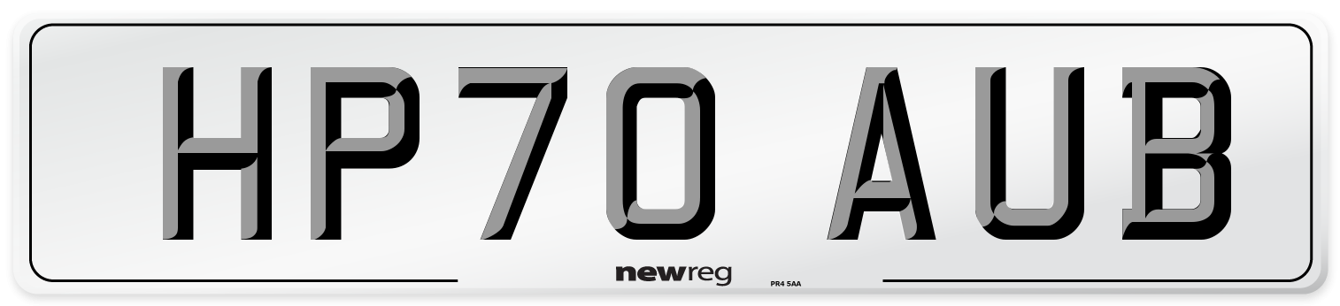 HP70 AUB Number Plate from New Reg
